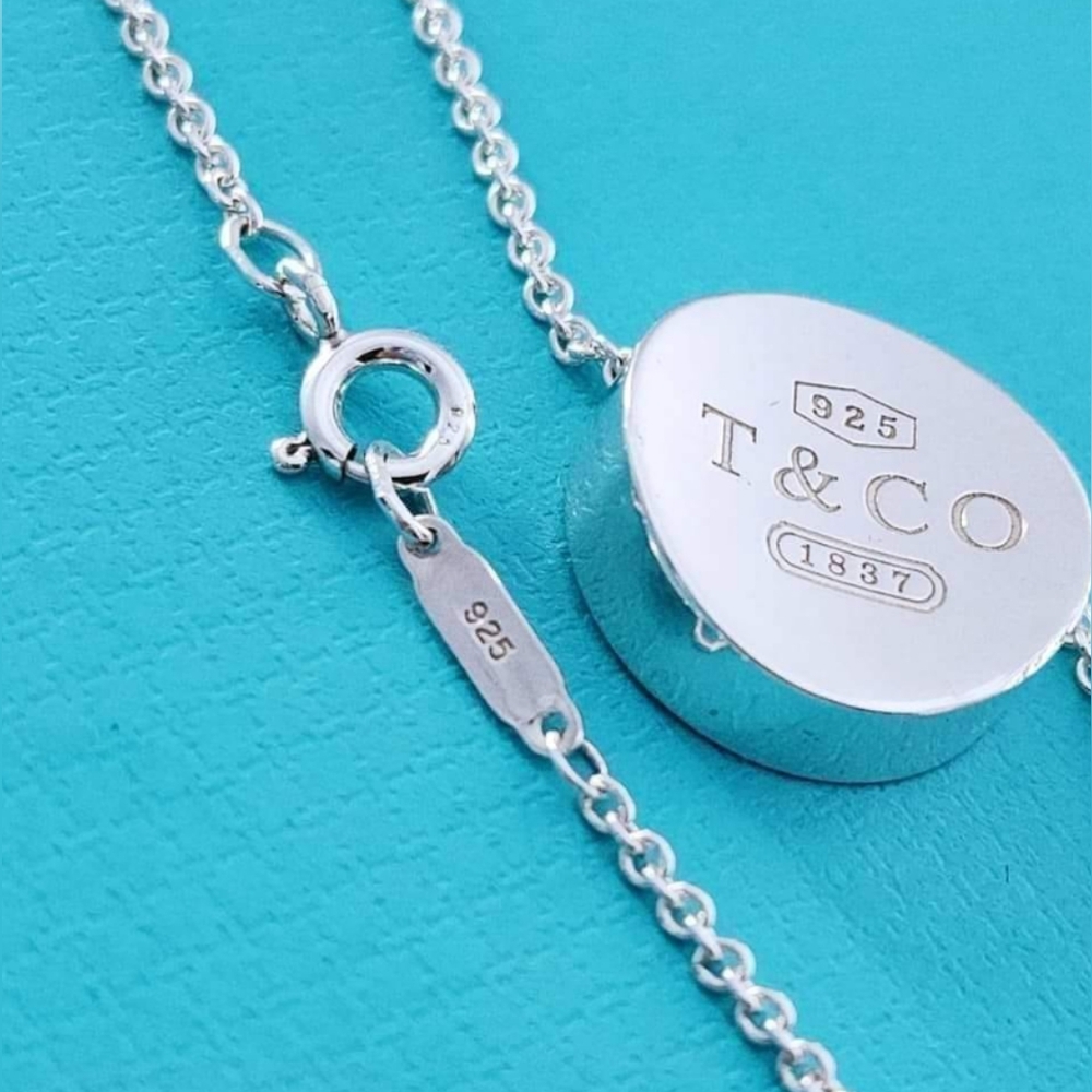Authentic Tiffany & Co 1837 Concave Sterling Silver Necklace Chain